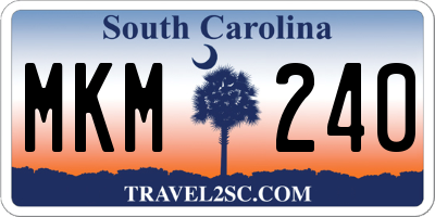 SC license plate MKM240