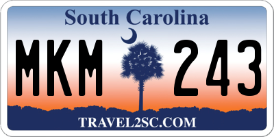 SC license plate MKM243