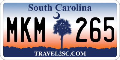 SC license plate MKM265