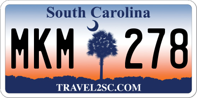 SC license plate MKM278