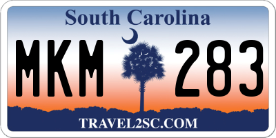 SC license plate MKM283