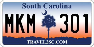 SC license plate MKM301