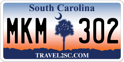 SC license plate MKM302