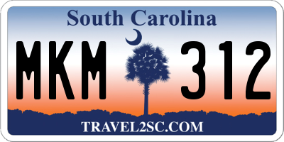 SC license plate MKM312