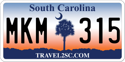 SC license plate MKM315