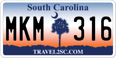 SC license plate MKM316