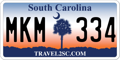 SC license plate MKM334