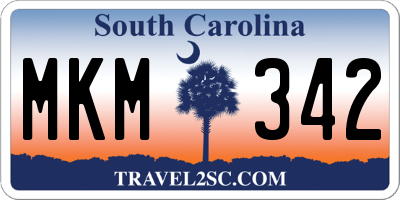 SC license plate MKM342
