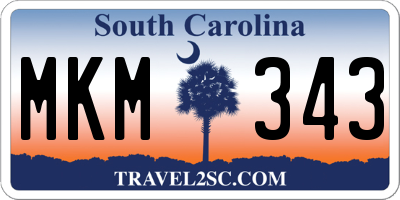 SC license plate MKM343