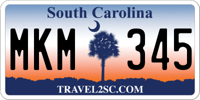 SC license plate MKM345