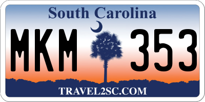 SC license plate MKM353