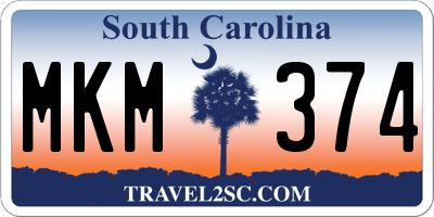 SC license plate MKM374