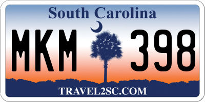 SC license plate MKM398