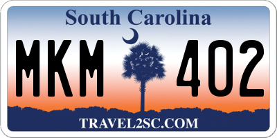 SC license plate MKM402