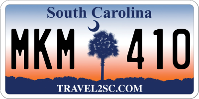 SC license plate MKM410