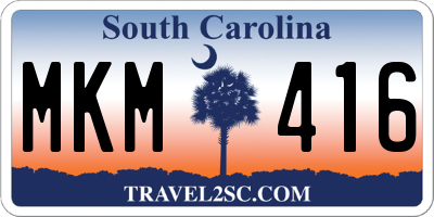 SC license plate MKM416