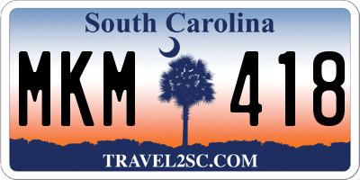 SC license plate MKM418