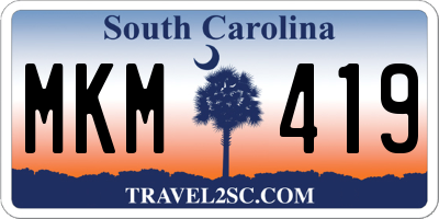 SC license plate MKM419