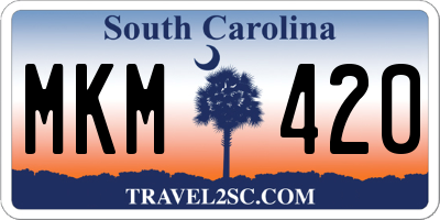 SC license plate MKM420