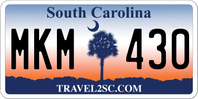 SC license plate MKM430