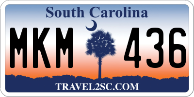 SC license plate MKM436