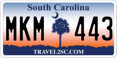 SC license plate MKM443
