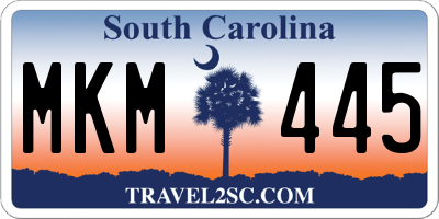 SC license plate MKM445