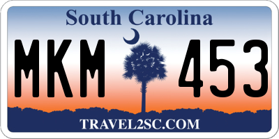 SC license plate MKM453