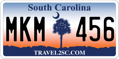 SC license plate MKM456