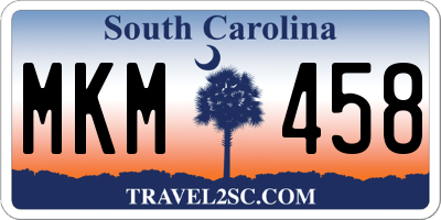 SC license plate MKM458