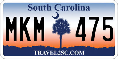 SC license plate MKM475