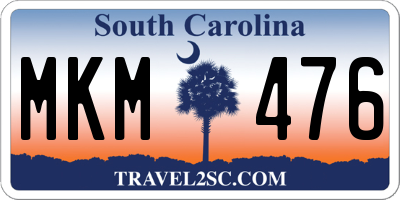 SC license plate MKM476