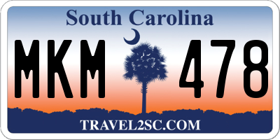 SC license plate MKM478