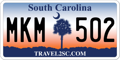 SC license plate MKM502