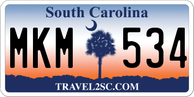 SC license plate MKM534