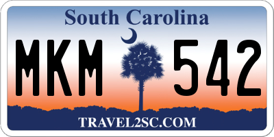 SC license plate MKM542