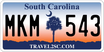 SC license plate MKM543