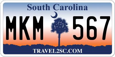 SC license plate MKM567
