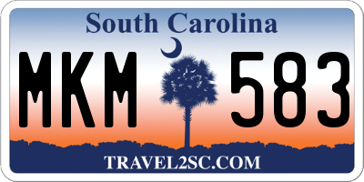 SC license plate MKM583