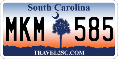 SC license plate MKM585