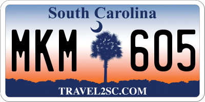 SC license plate MKM605