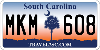 SC license plate MKM608