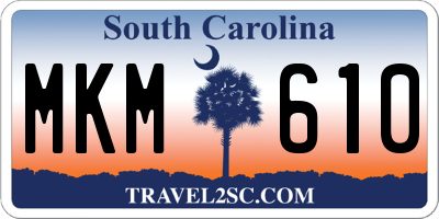 SC license plate MKM610