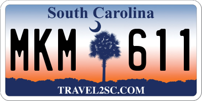 SC license plate MKM611