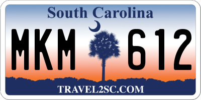 SC license plate MKM612