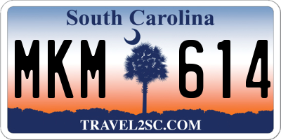 SC license plate MKM614