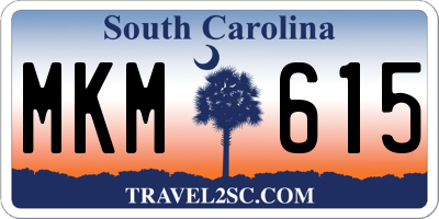 SC license plate MKM615