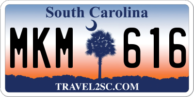 SC license plate MKM616