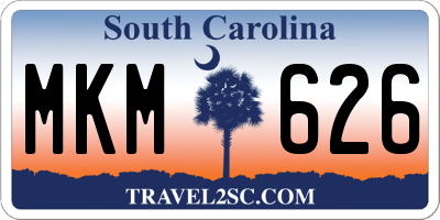 SC license plate MKM626