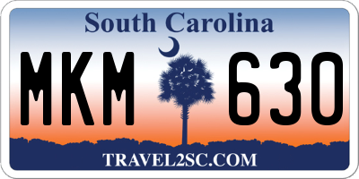 SC license plate MKM630